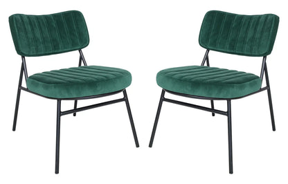 Marilane Velvet Accent Chair With Metal Frame Set of 2 - Elax Furniture