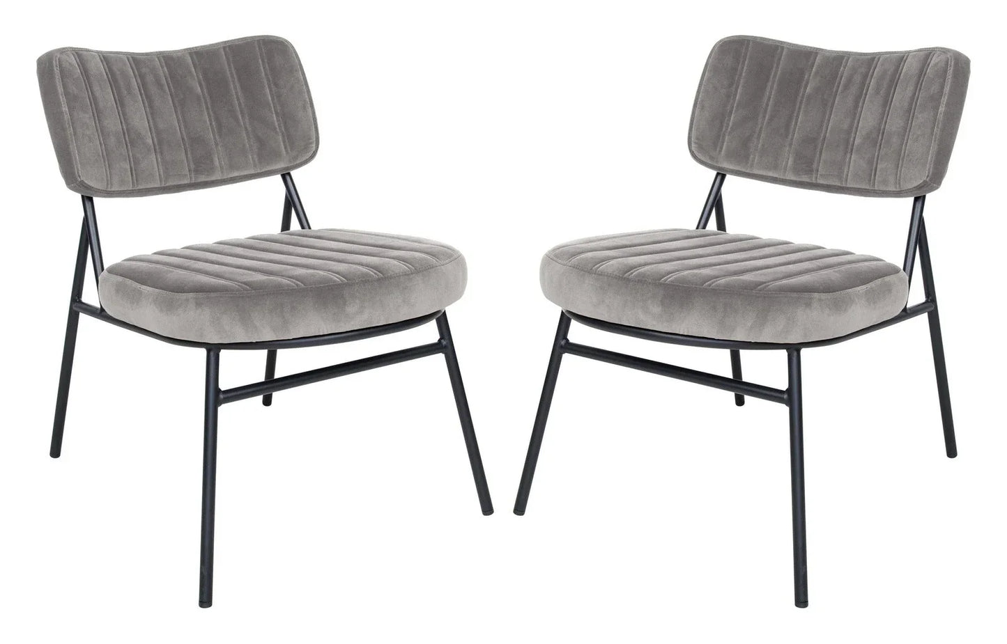 Marilane Velvet Accent Chair With Metal Frame Set of 2 - Elax Furniture