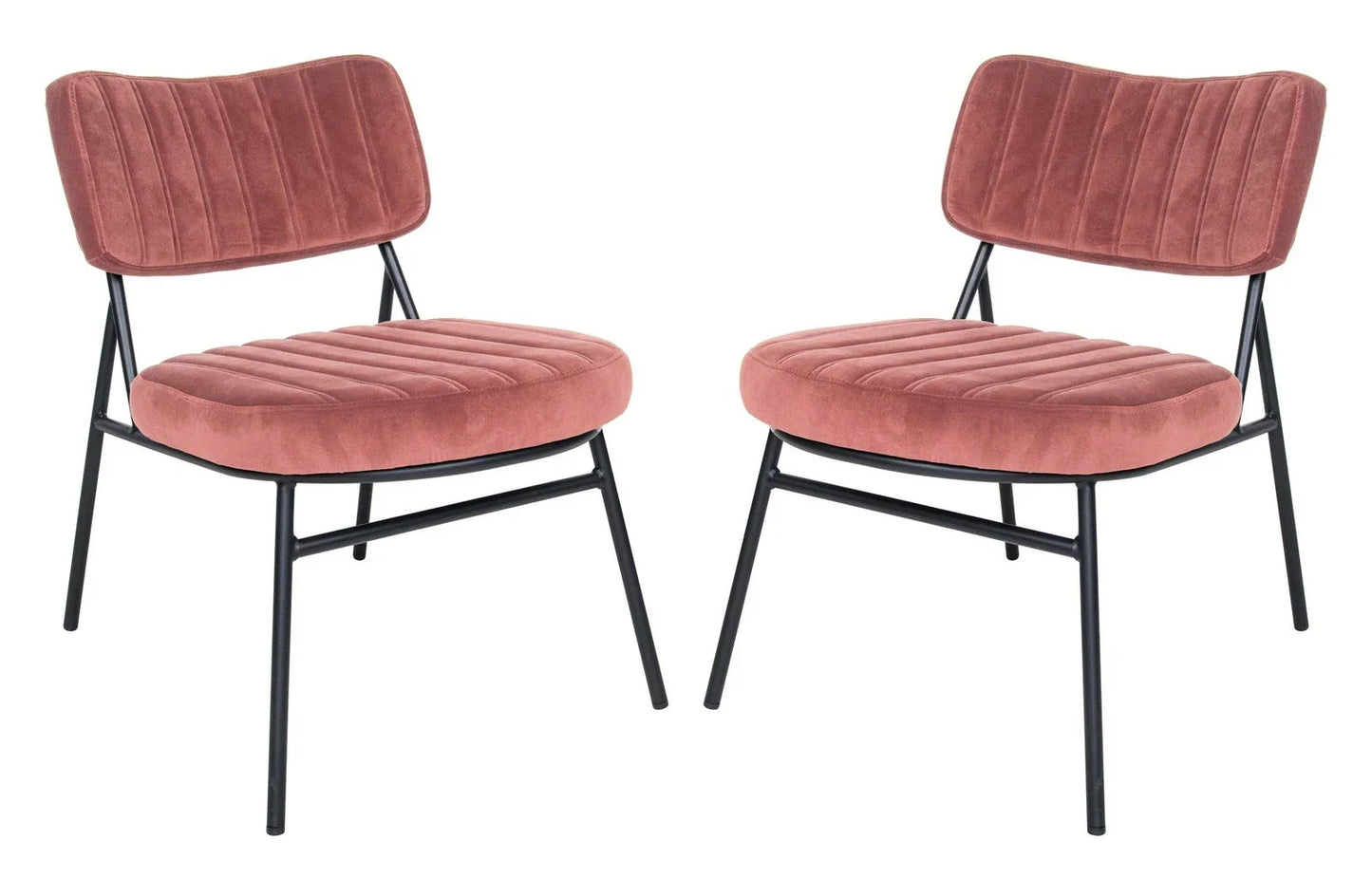 Marilane Velvet Accent Chair With Metal Frame Set of 2 - Elax Furniture