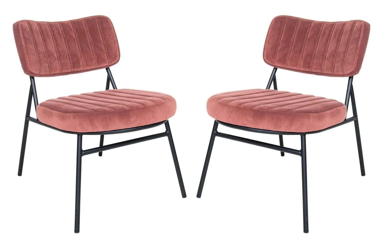 Marilane Velvet Accent Chair With Metal Frame Set of 2 - Elax Furniture