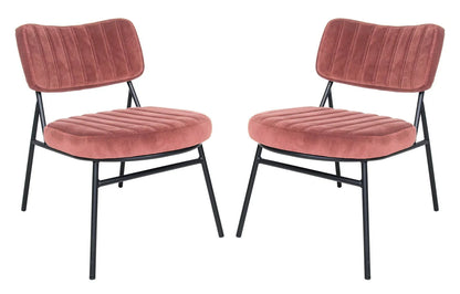 Marilane Velvet Accent Chair With Metal Frame Set of 2 - Elax Furniture