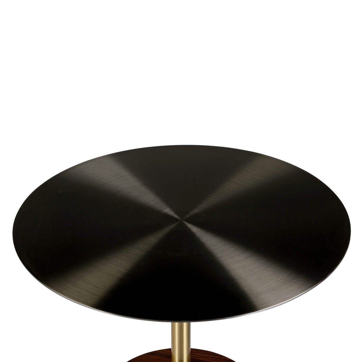 Malta Round Side Table Modern Accent End Table with Stainless Steel Pedestal Base Brown Side Table LeisureMod