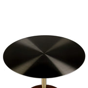 Malta Round Side Table Modern Accent End Table with Stainless Steel Pedestal Base Brown Side Table LeisureMod