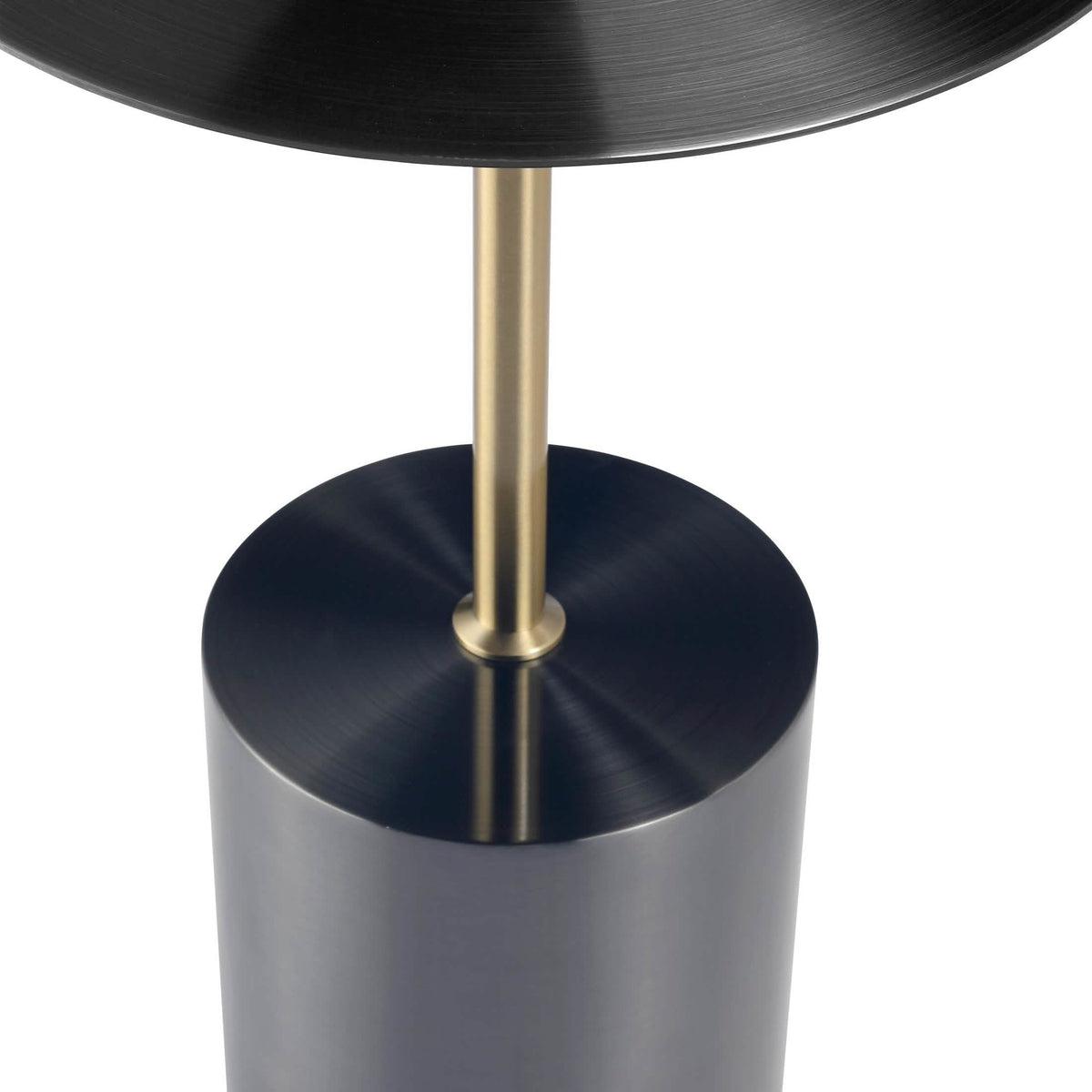 Malta Round Side Table Modern Accent End Table with Stainless Steel Pedestal Base Black Side Table LeisureMod