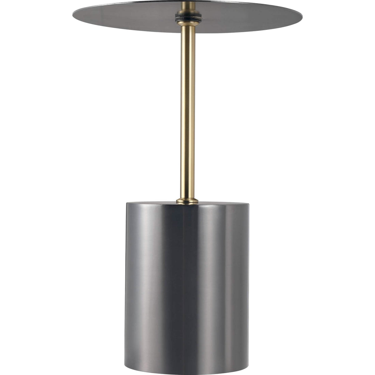 Malta Round Side Table Modern Accent End Table with Stainless Steel Pedestal Base Black Side Table LeisureMod