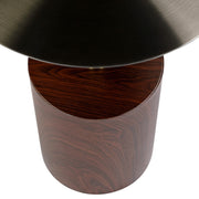 Malta Round Side Table Modern Accent End Table with Stainless Steel Pedestal Base Brown Side Table LeisureMod