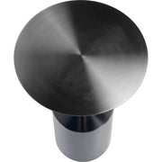 Malta Round Side Table Modern Accent End Table with Stainless Steel Pedestal Base Black Side Table LeisureMod