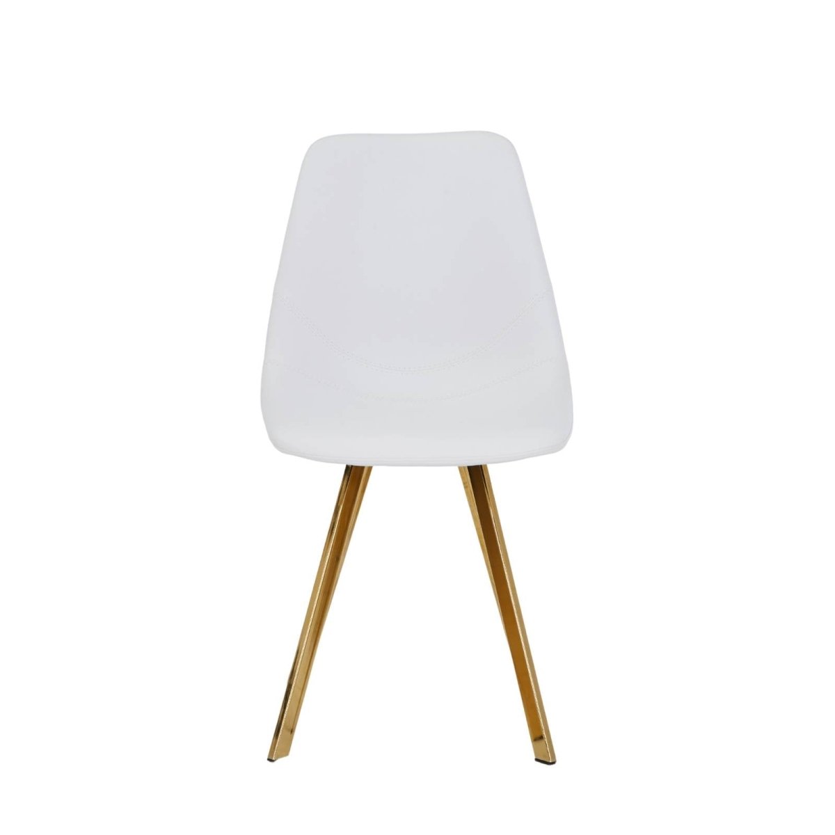Markley Leather Dining Chair With Black/Gold Metal Legs Gold White Dining Chair Leisuremod
