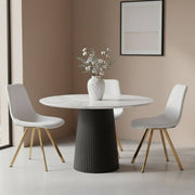 Markley Leather Dining Chair With Black/Gold Metal Legs Gold White Dining Chair Leisuremod