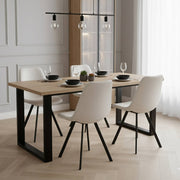 Markley Leather Dining Chair With Black/Gold Metal Legs Black Cream Dining Chair Leisuremod