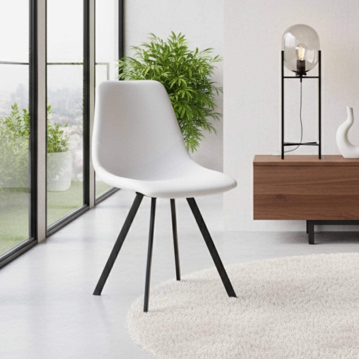Markley Leather Dining Chair With Black/Gold Metal Legs Black White Dining Chair Leisuremod