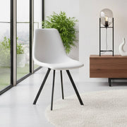 Markley Leather Dining Chair With Black/Gold Metal Legs Black White Dining Chair Leisuremod