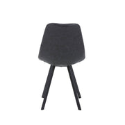 Markley Leather Dining Chair With Black/Gold Metal Legs Black Charcoal Black Dining Chair Leisuremod