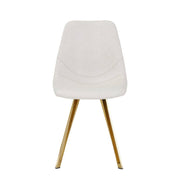Markley Leather Dining Chair With Black/Gold Metal Legs Gold Cream Dining Chair Leisuremod