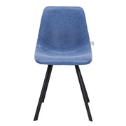 Markley Leather Dining Chair With Black/Gold Metal Legs Black Peacock Blue Dining Chair Leisuremod