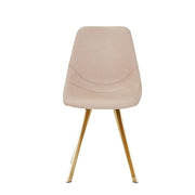 Markley Leather Dining Chair With Black/Gold Metal Legs Gold Taupe Dining Chair Leisuremod