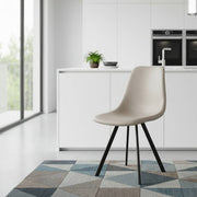 Markley Leather Dining Chair With Black/Gold Metal Legs Black Light Grey Dining Chair Leisuremod