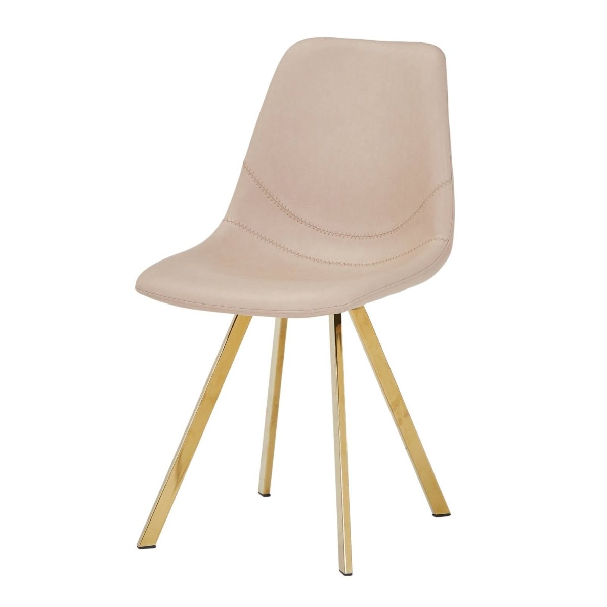 Markley Leather Dining Chair With Black/Gold Metal Legs Gold Taupe Dining Chair Leisuremod