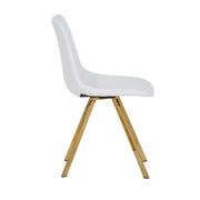 Markley Leather Dining Chair With Black/Gold Metal Legs Gold White Dining Chair Leisuremod
