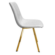 Markley Leather Dining Chair With Black/Gold Metal Legs Gold Light Grey Dining Chair Leisuremod
