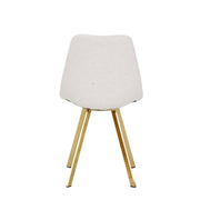 Markley Leather Dining Chair With Black/Gold Metal Legs Gold Cream Dining Chair Leisuremod