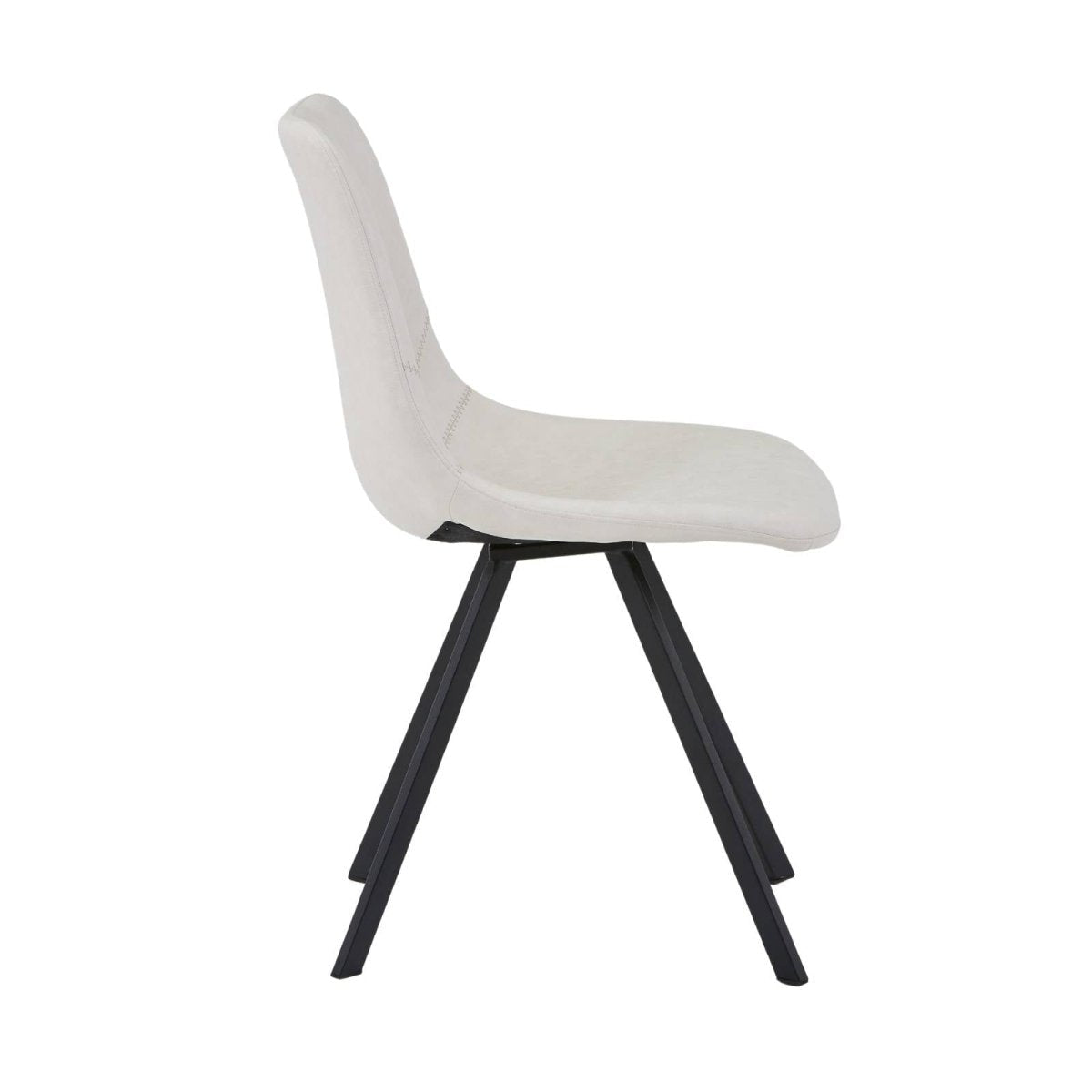 Markley Leather Dining Chair With Black/Gold Metal Legs Black Cream Dining Chair Leisuremod