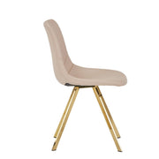 Markley Leather Dining Chair With Black/Gold Metal Legs Gold Taupe Dining Chair Leisuremod