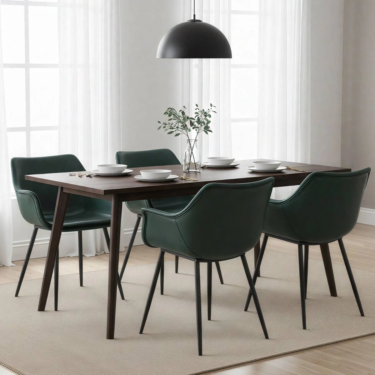 Markley Leather Dining Chair with Powder-Coated Iron Legs Grey CHAIR Leisuremod