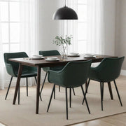Markley Leather Dining Chair with Powder-Coated Iron Legs Grey CHAIR Leisuremod