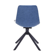 Markley Modern Leather Swival Dining Chair With Metal Legs Blue Dining Chair Leisuremod