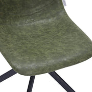 Markley Modern Leather Swival Dining Chair With Metal Legs Green Dining Chair Leisuremod