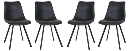Markley Modern Leather Dining Chair With Metal Legs Set of 4 - Elax Furniture