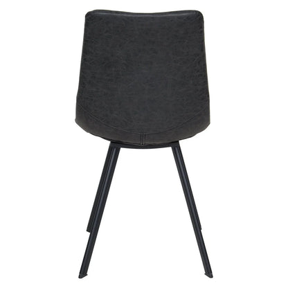 Markley Modern Leather Dining Chair With Metal Legs Set of 4 - Elax Furniture