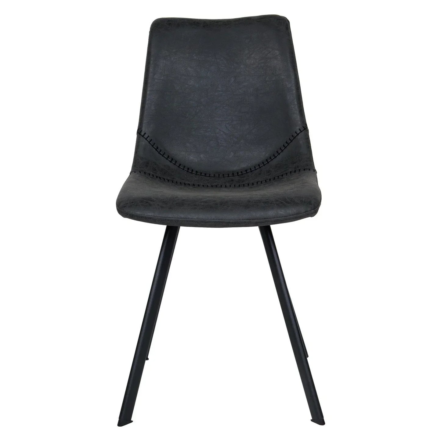 Markley Leather Dining Chair With Black/Gold Metal Legs (Open Box) - Elax Furniture