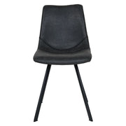 Markley Leather Dining Chair With Black/Gold Metal Legs (Open Box) - Elax Furniture