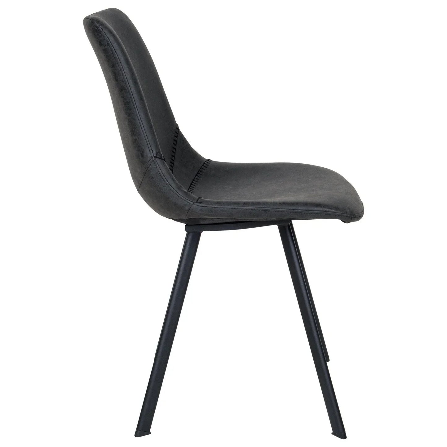 Markley Leather Dining Chair With Black/Gold Metal Legs (Open Box) - Elax Furniture