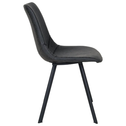 Markley Leather Dining Chair With Black/Gold Metal Legs (Open Box) - Elax Furniture