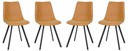 Markley Modern Leather Dining Chair With Metal Legs Set of 4 - Elax Furniture