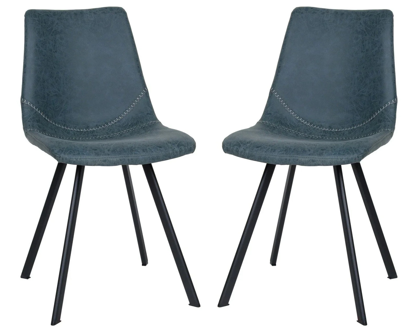 Markley Modern Leather Dining Chair With Metal Legs Set of 2 - Elax Furniture