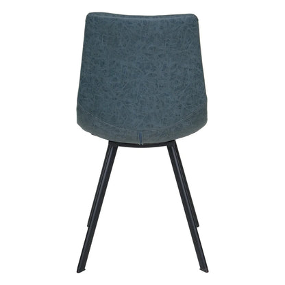 Markley Modern Leather Dining Chair With Metal Legs Set of 2 - Elax Furniture