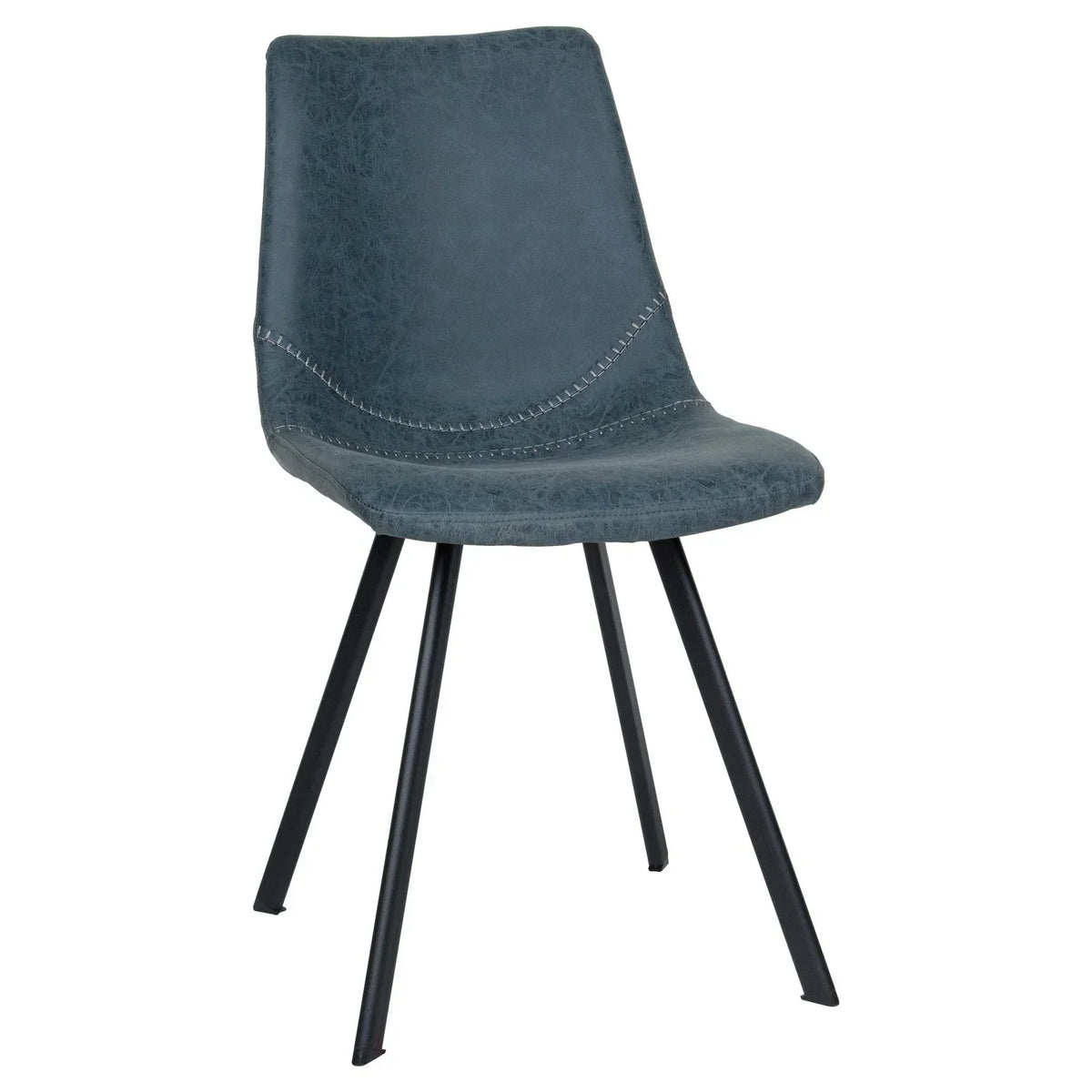Markley Leather Dining Chair With Black/Gold Metal Legs (Open Box) - Elax Furniture