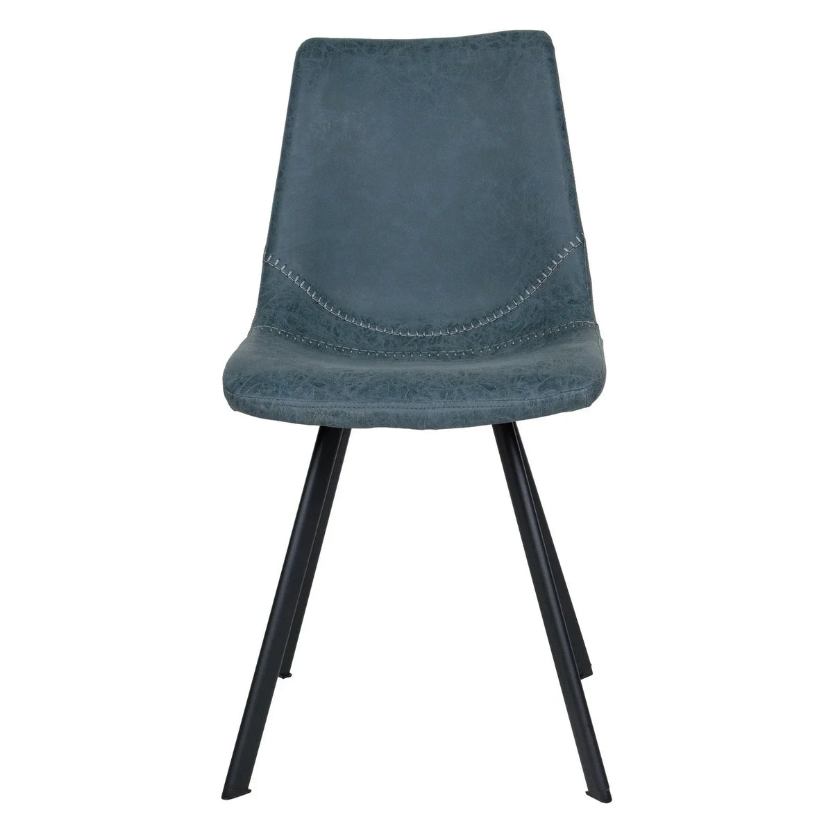 Markley Leather Dining Chair With Black/Gold Metal Legs (Open Box) - Elax Furniture