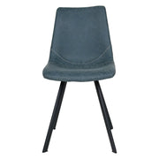 Markley Leather Dining Chair With Black/Gold Metal Legs (Open Box) - Elax Furniture