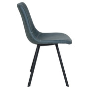 Markley Leather Dining Chair With Black/Gold Metal Legs (Open Box) - Elax Furniture