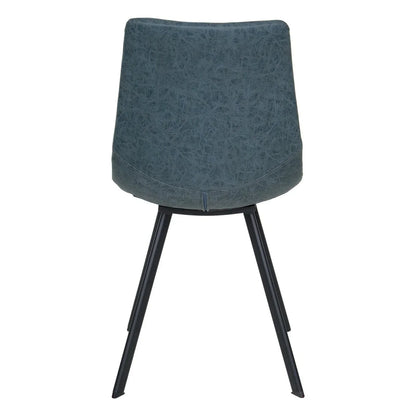 Markley Leather Dining Chair With Black/Gold Metal Legs (Open Box) - Elax Furniture