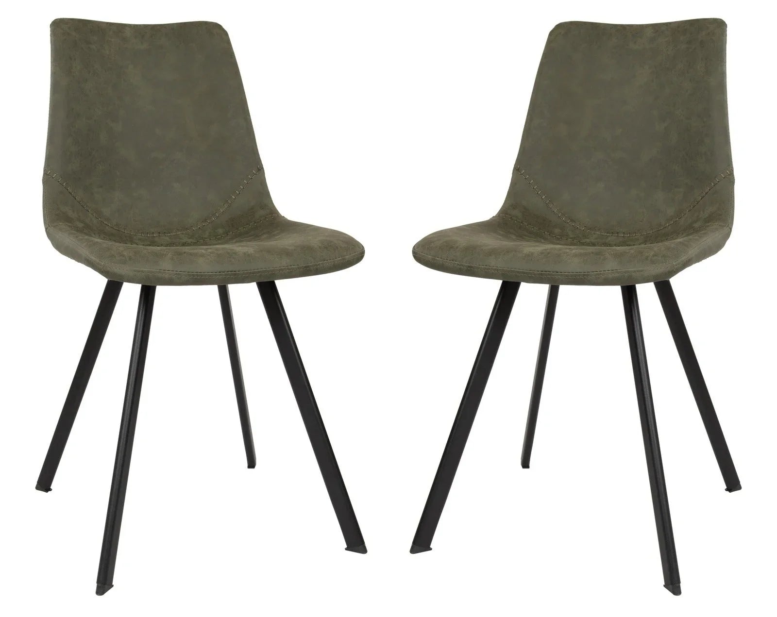 Markley Modern Leather Dining Chair With Metal Legs Set of 2 - Elax Furniture
