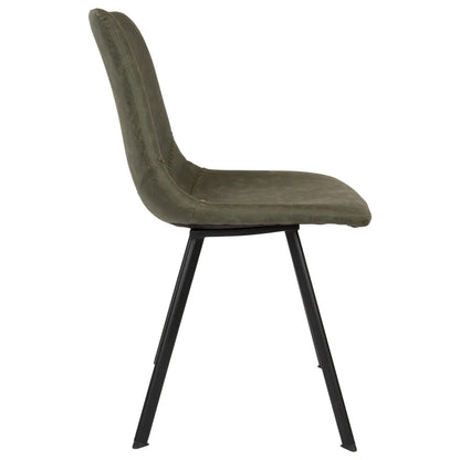 Markley Modern Leather Dining Chair With Metal Legs Set of 2 - Elax Furniture