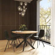 Markley Leather Dining Chair With Black/Gold Metal Legs (Open Box) - Elax Furniture