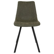 Markley Leather Dining Chair With Black/Gold Metal Legs (Open Box) - Elax Furniture