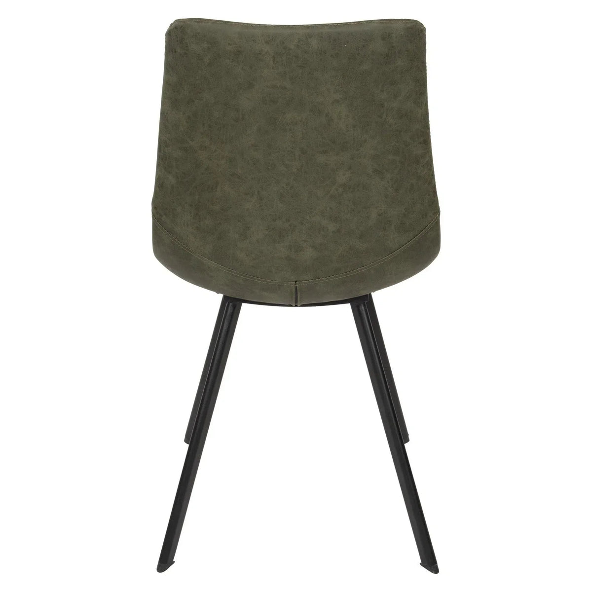 Markley Leather Dining Chair With Black/Gold Metal Legs (Open Box) - Elax Furniture